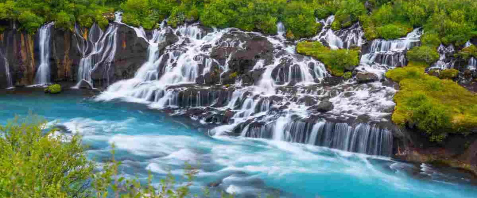 Barnafoss & Hraunfossar Waterfalls