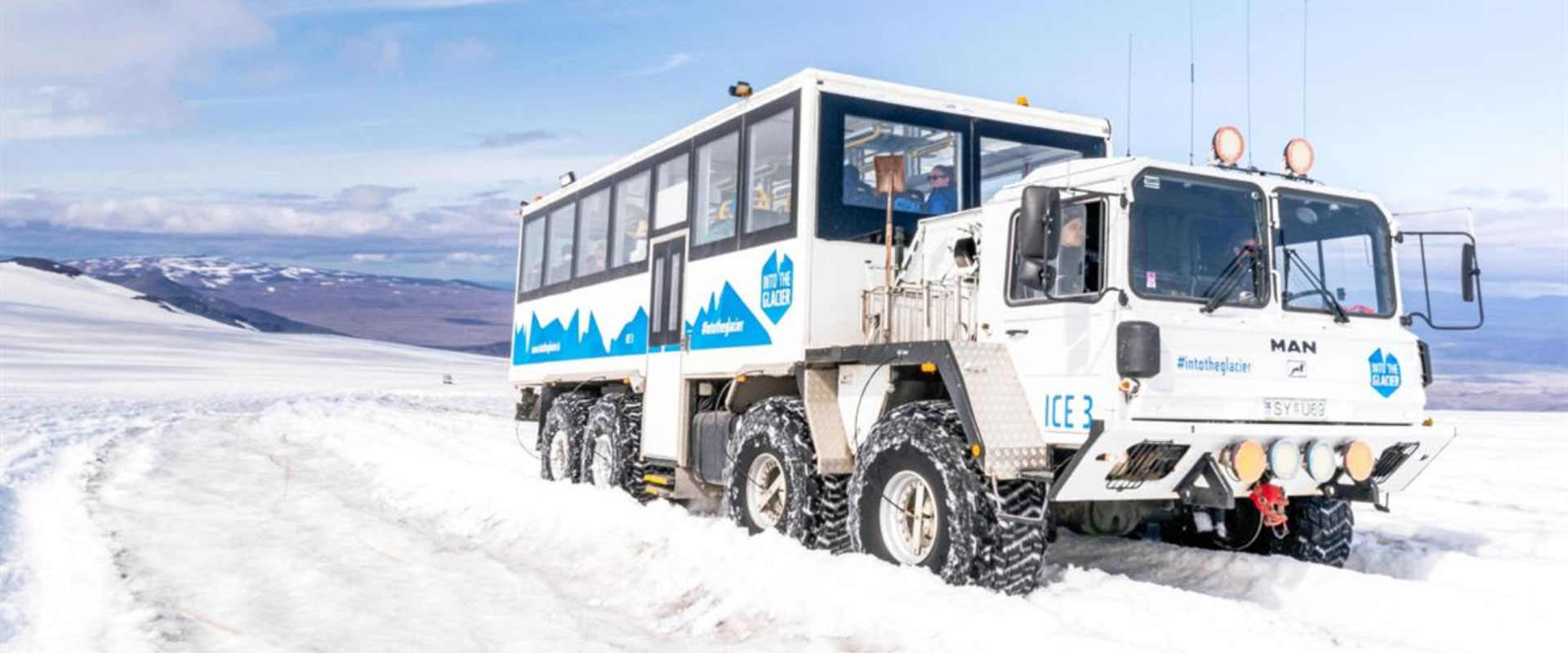 8 Wheel Monster Truck Drive on the Langjokull Glacier